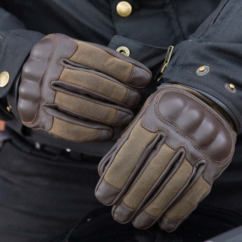 Merlin Glenn motorcycle gloves in olive