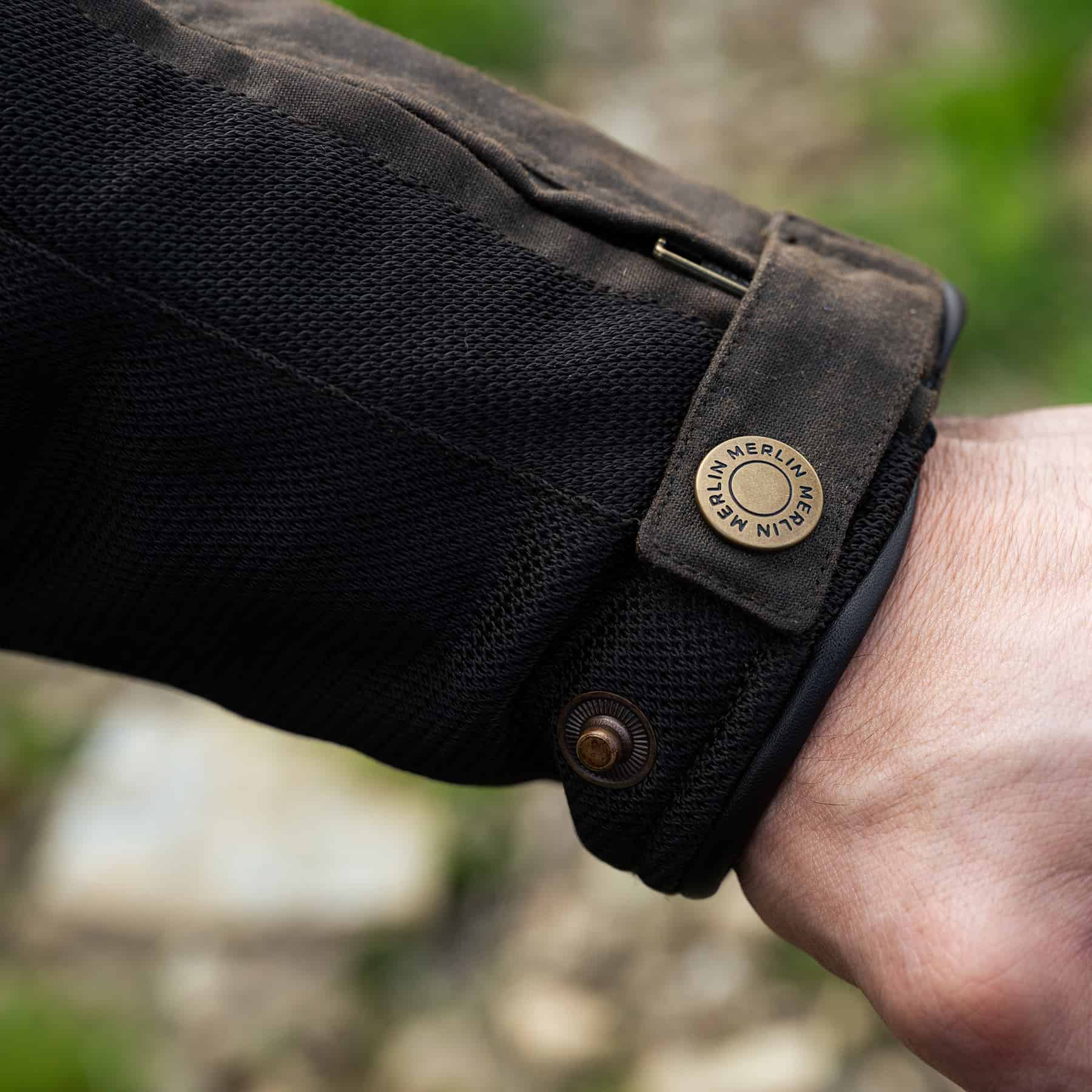 Merlin Shenstone Air waxed cotton motorcycle jacket in olive