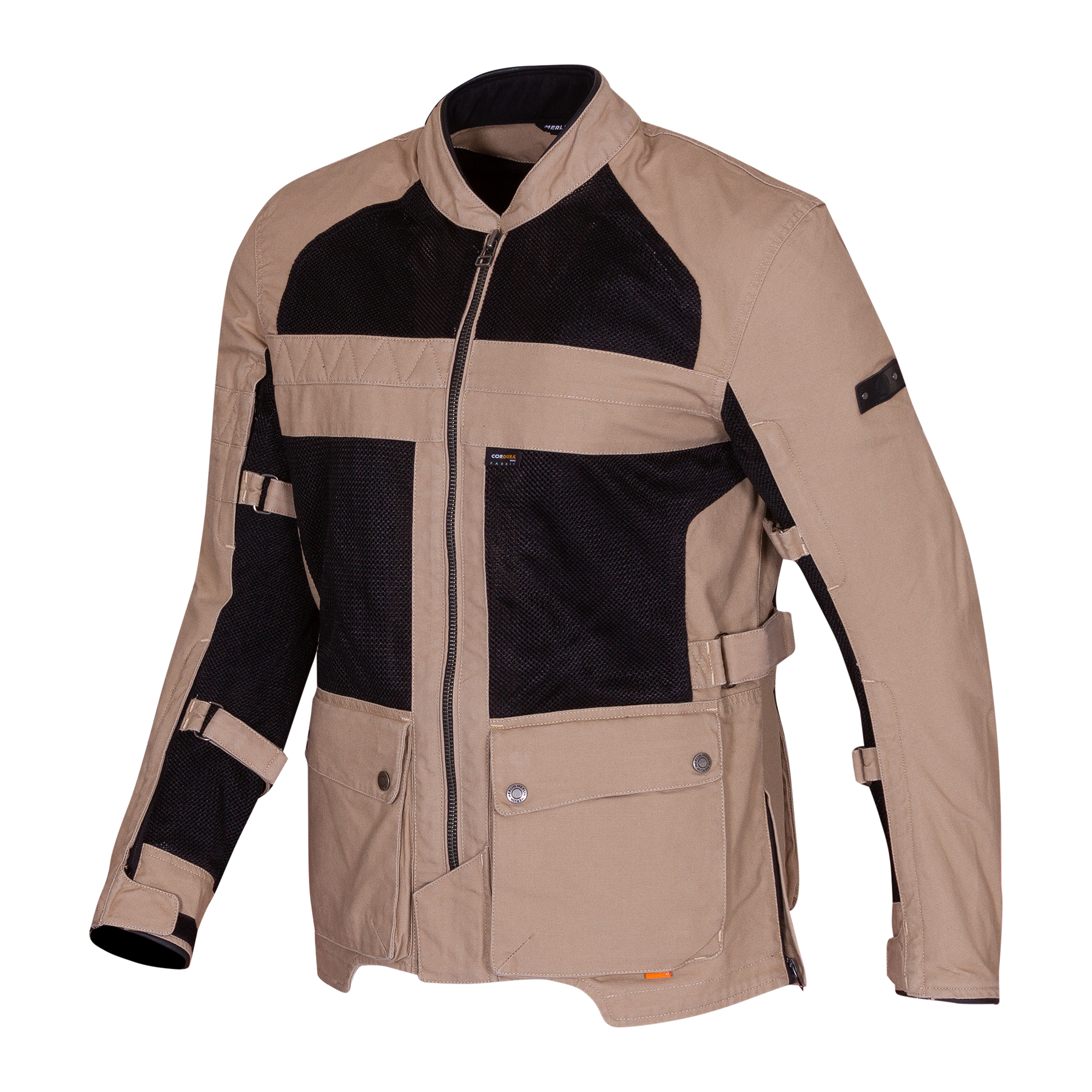 Mahala Raid Sand Side Merlin Mahala Raid D3O Explorer motorcycle jacket in black/sand