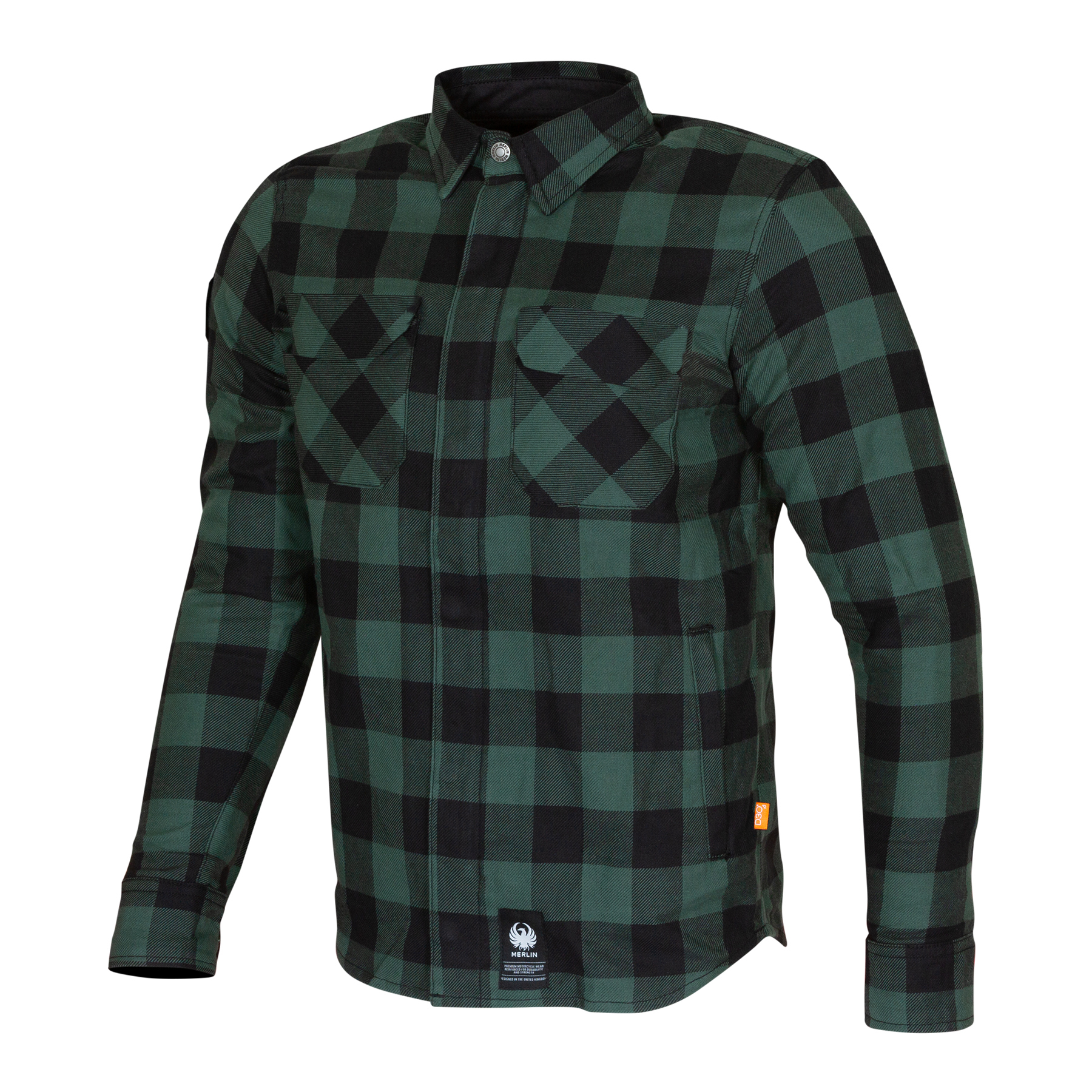 Merlin Sherbrook Riding Shirt in green and black checkered pattern