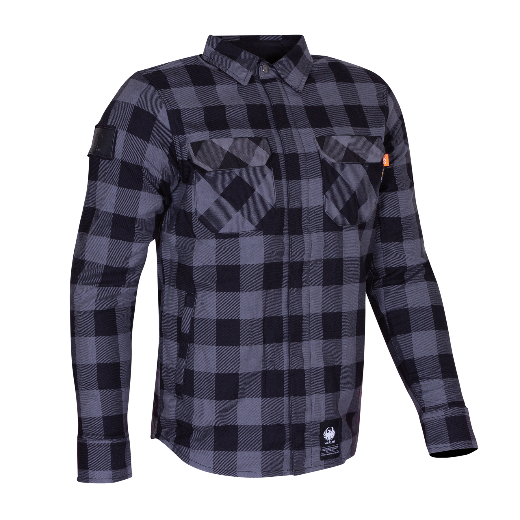 Merlin Sherbrook Riding Shirt in grey and black checkered pattern